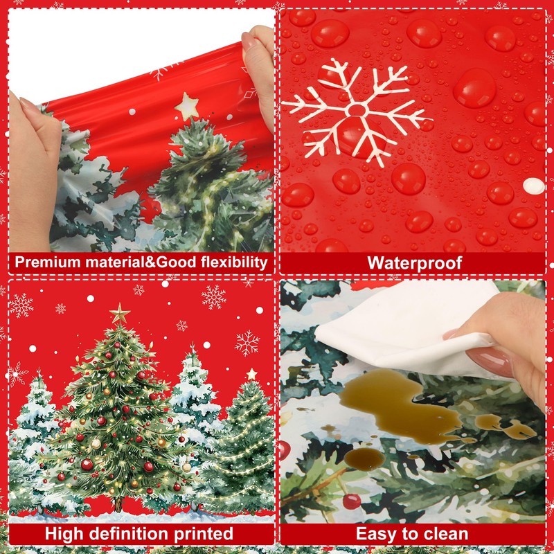 2 Pack Christmas Plastic Tablecloths 54 X 108inch Xmas Tree