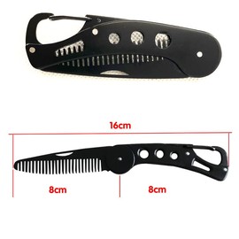 Stainless Steel Folding Beard Comb Folding Beard Comb Black Graphite Handmade Folding Pocket Comb Multifunctional Pocket Beard and Moustache Comb for Men Beard Mustache Styling
