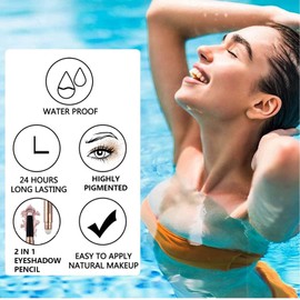 TWLBXMG 2 in1 Orange Copper Eyeshadow Stick Makeup Cream Shimmer Smooth Eyeshadow Pencil Hypoallergenic Natural Waterproof Long Lasting Eye Shadow Pen Highlighter Stick Multi-Dimensional Eyes Look 05