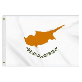 Large 60 x 90 cm Cyprus Flag, 2 x 3 ft Medium 150D Cyprus Banner, Durable Doube Side Print Decor Brass Eyelets Medium Cyprus