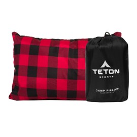 TETON Sports Camp Pillow; Great for Travel, Camping and Backpacking; Washable, Black, 12 x 18 inches ; 9.6 ounces
