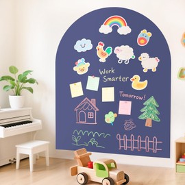 OMKSIH Arch Magnetic Wall Decal for Kids 40x32 Inches Magnetic Chalk Board Sticker Magnet Chalkboard for Wall Peel and Stick Self Adhesive Blackboard Multifunctional for Playroom Home Office School