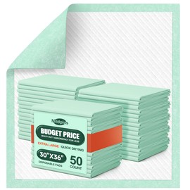 MILDPLUS Disposable Bed Pads 30“X36”, 50 Count Extra Large Underpads for Incontinence Disposable Pads for Adult, Bedwetting Child or Pets (No Adhesive)