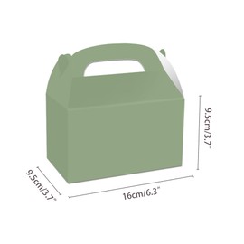 Partystadl 12 Pack Party Favor Boxes, Eco-Friendly Kraft Paper Candy Boxes with Handles, Sturdy Favor Boxes for Birthday, Holiday Events, and Snacks (Olive Green)