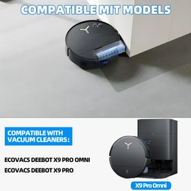EOVWAEO 22 Pack Accessories Kit for ECOVACS DEEBOT X9 PRO Omni / X9 PRO Robot Vacuum, Replacement 2 Anti Tangle Main Brush 2 Roller Mop 6 Dust Bags 6 Sidebrush 4 Filter 1 Cleaning Brush 1 Screwdriver