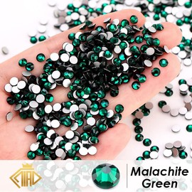Feifei’S Bow 1440 Pieces Flat Back Gems Round Crystal Rhinestones SS16 4.0mm Diamante Rhinestones Crafts Nail Face Art Clothes Shoes Bags DIY (Emerald)