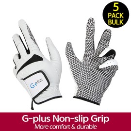Geplus Golf Glove Set of 5, G-plus Golf Glove Set of 5 (L(24), White (Black Line) - White(Black-line))