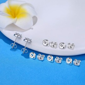 24 PCS Earring Backs for Studs, Moconar 925 Sterling Silver Earring Backs Replacements, Hypoallergenic Secure Backings for Women Men Silver