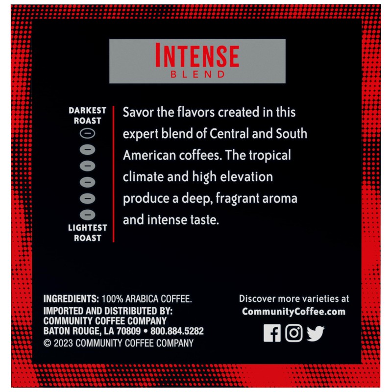 Community Coffee Dark & Bold Intense Blend 12 Count Coffee