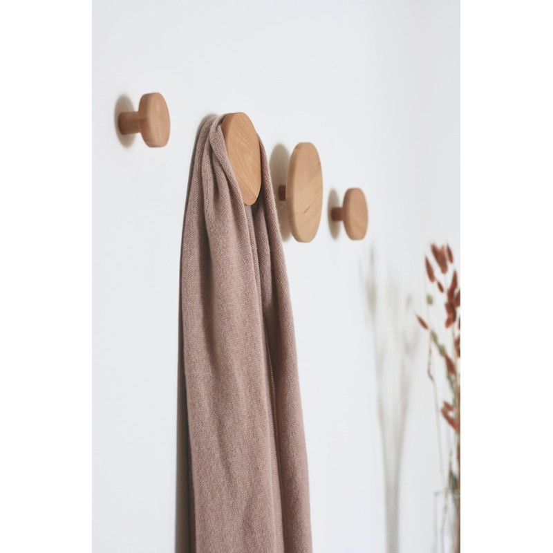 anaan Bubble Wall Hooks, Round, Wooden Coat Hooks, Wall Mounted