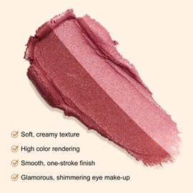 Boobeen Double Colors Eyeshadow Stick Glitter Eye Shadow Pen Waterproof Shimmer Eyeshadow Highlighter Pencil Cream Shadow Stick Long Lasting Eye Makeup