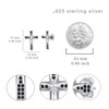 Cross Stud Earrings S925 Sterling Silver Black Cross Earrings Christian