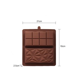 GEEKHOM Schokoladenform Silikon, Tief Schokoladentafel Form Schokoladentafel, 2 in 1 Schokoladen Silikonform mit Schaber 2 Stück Extra Tief Dubai Schokolade Form für Schokolade Praline Süßigkeiten
