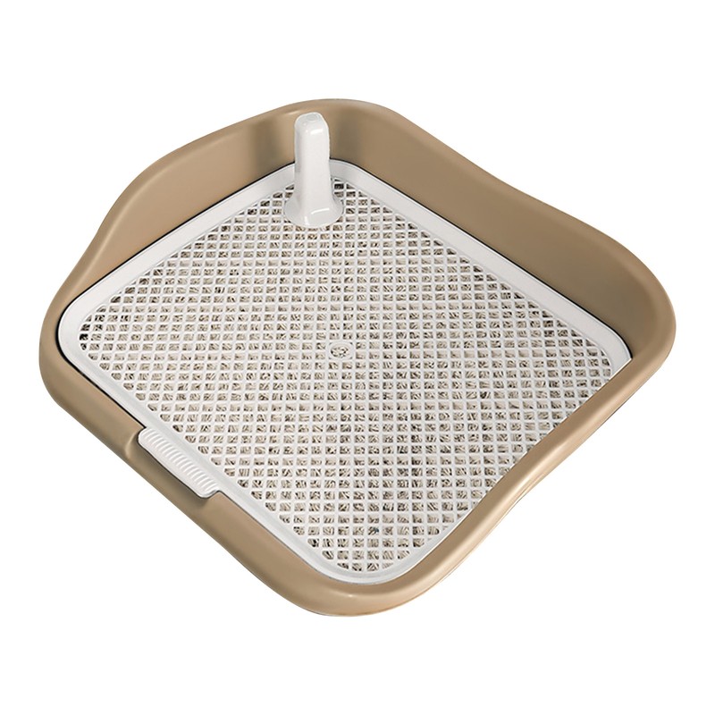 Dog Potty Tray with Raised Fences Removable Mesh Grid Pad