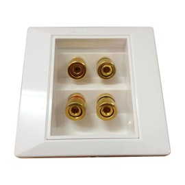 Audio Wall Plate | Speaker Jack Plate - Home Theater Wall Plate Speaker Jack Plate Home Audio Accessories with 4 Port for Speaker Connection
