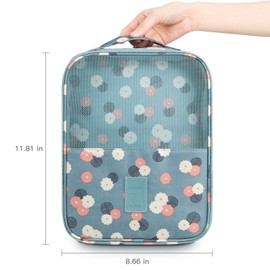 Shoe Bags for Travel,Mossio Shoe Storage Bag Tote Pouch with Mesh and Handle Blue Flower