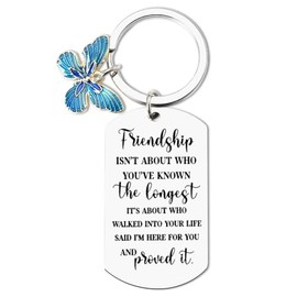 Friendship Gift Keychains for Women Friends Besties Birthday Gifts for BFF Soul Sister Keychain for Women Girls Long Distance Best Friend Christmas Stocking Stuffers for Ture Friend