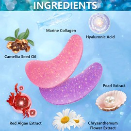 PIWOSGOL Augenpads 12 pieces, Augenmaske mit Natürlichen Marine -Kollagen & Hyaluronsäure, Augenpads Gegen Augenringe, Eye Pads für Geschwollene Augen, Anti-Aging-Augenklappen, Faltenreduzierung