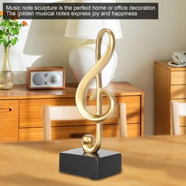 Musical Notes Statue, 17 cm Small Desk Music Notes Decorative Figure Trophy Note Music Symbol Ornaments Gift for Piano Shop, Bedroom, Living Room