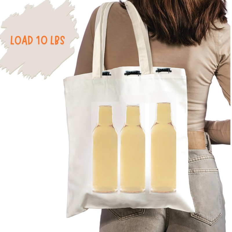 Threaded Totes Economical Cotton Tote Bags, Reusable Grocery Shopping Cloth
