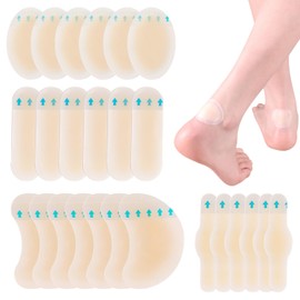 24 Pcs Blister Bandages for Feet, Invisible Hydrocolloid Bandages Hydrocolloid Patch, Waterproof bandages for Toes, Heel Blister Prevention (24)