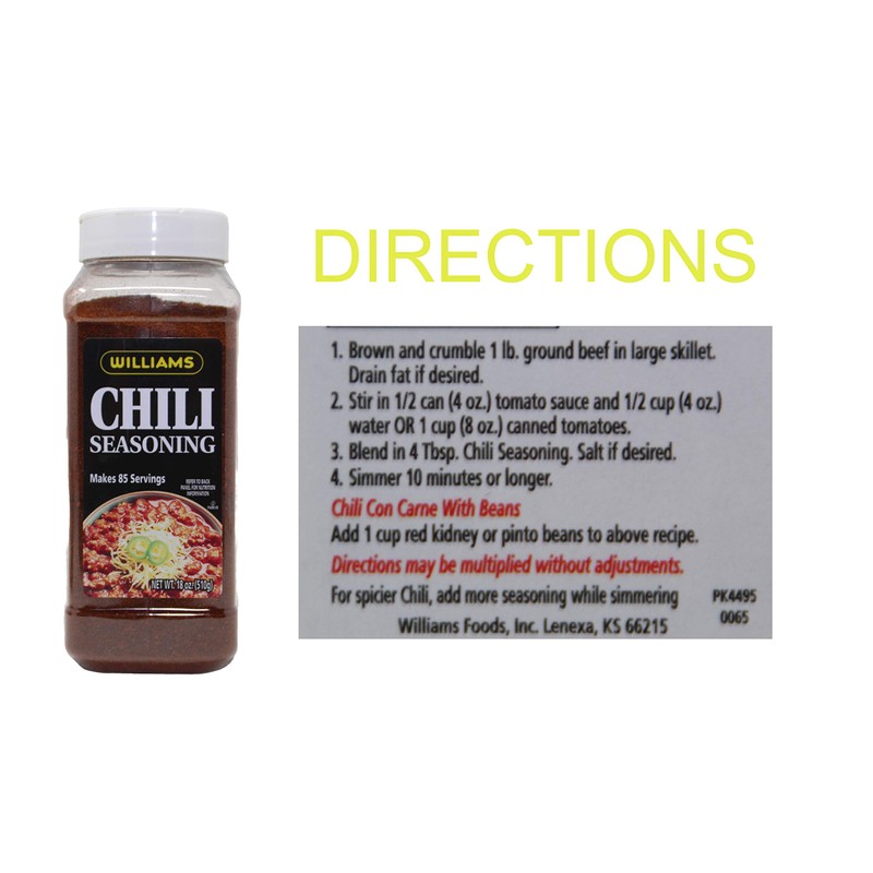 Williams Chili Seasoning Mix 18 oz 2 pack