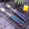 Flutesan 2 Pcs Butterfly Fork and Spoon Set, Tactical Butterfly