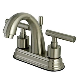 Kingston Brass KS8618CML Manhattan Centerset Lavatory Faucet with Pop-Up Drain, Brushed Nickel