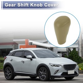 INFINAUTO Gear Shift Knob Cover Stick Shifting Handle Protector for Mazda 3 2014-2019 Silicone Beige Anti-Slip