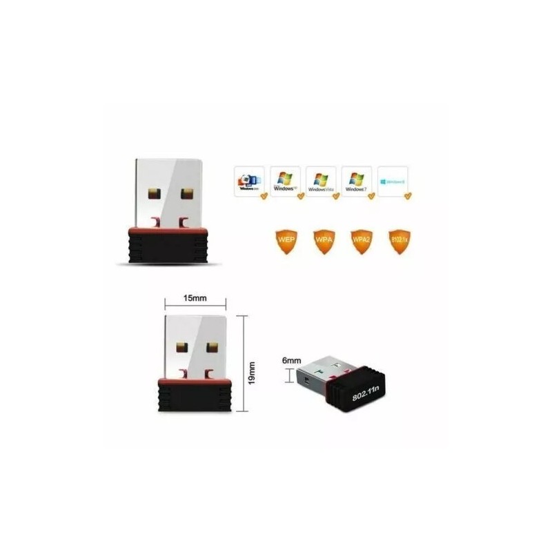 2 x USB WiFi Wireless Adapter Mini Network 300Mbps Windows