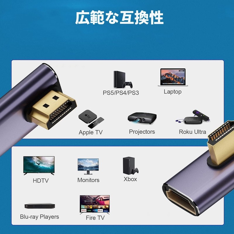 YFFSFDC HDMI to HDMI Adapter L-Shaped 【2-Piece Set】L-Shaped HDMI Male