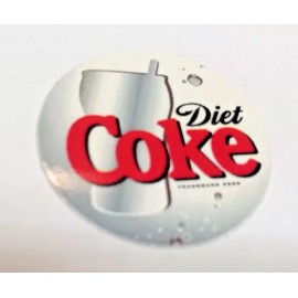 Coca-Cola Hard Hat Sticker, Diet Coke, Very Rare, Cool Colors, 1-3/8" Diameter, 52515A