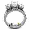 Marimor Jewelry 4.17Ct Round Cut 3 Stone Stainless Steel Engagement