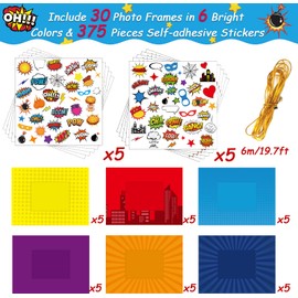 30 Pack Super Theme Hero DIY Picture Frame Craft Kit for Kids Fashion Hero DIY Photograph Craft Hero Children Stickers for Hero Art Craft Home Classroom Game Activities