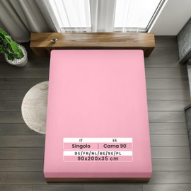 Utopia Bedding, Set of 2 Fitted Sheets, 90 x 200 cm, Pink, Brushed Microfibre Fitted Sheet, 35 cm Deep Pocket