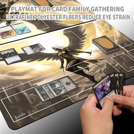 Board Game MTG Playmat + Free Waterproof Bag, Stitched Edges, Smooth Rubber Surface, MTG PlayMat with Zones (An Original Angel of Flight Alabaster Playmat) (INNISTRAD CRIMSON VOW KEY ARTWORK)