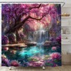 HWSSHW Enchanted Forest Shower Curtain Fairy Tale Tree Fantasy Garden