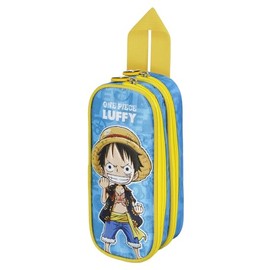 One Piece Monkey-Double Pencil Case, Blue, 22 x 9.5 cm