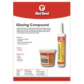 Red Devil 0666 Glazing Compound, 10.1 oz, White