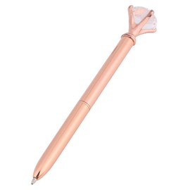 GLOGLOW Bolígrafo del Rhinestone de 3 Colores, bolígrafo Hermoso del Metal de Bling con Las Fuentes Grandes de la Oficina de la Escuela de Las Mujeres del Diamante(Oro Rosa)