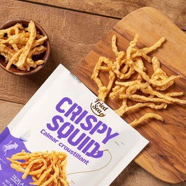 Calamari Chips Made with Real Squid [ 3 PACK ] Crunch + Crispy Healthy Snacks, Low Calorie Finger Food, Asian Snack ON THE GO by [FRIED SEA] <180 calories> Made in Korea