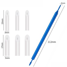 7 Piece Metal Wiping Rod Aluminum Lightweight 3 pieces of 3mm Wiping Cotton Heads 3 pieces of 5mm Wiping Cotton Heads Panel Line Cleaning Wiper Stick Plastic Model Tools Hobby Tools (Blue)