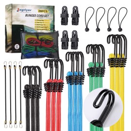 Bungee Cords Set 28pcs Heavy Duty Outdoor Roll Bungie Cord