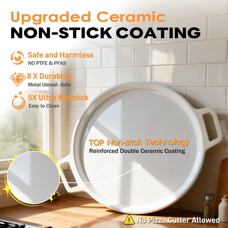 UPGRADED 16" Hybrid Pizza Steel, Lightweight, Fast & Even Heating,