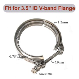 Elifecenter 3.5 Inch Exhaust V band Clamp 3-1/2" Stainless Steel V-Clamp for 3.5" OD Flange Kits