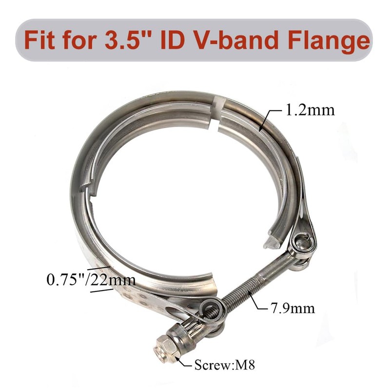 Elifecenter 3.5 Inch Exhaust V band Clamp 3-1/2" Stainless Steel