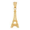 LA BLINGZ 10K Gold Paris Eiffel Tower Travel Charm Necklace