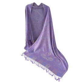 Paisley Jacquard Pashmina Rave Shawl Wraps Scarf for Women, Evening Wedding Festival Accessory with Fringe