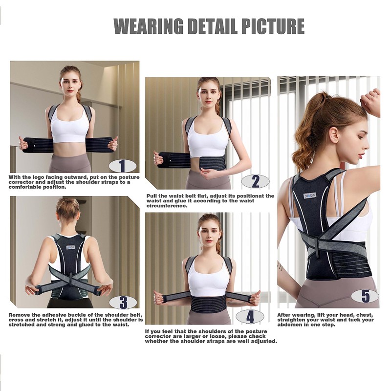 JS&KeJi Posture Corrector Back Straightener for Men and Women Improves