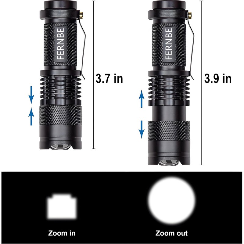 FERNBE 5 Pack SK-68 3 Modes Handheld Mini Cree Q5